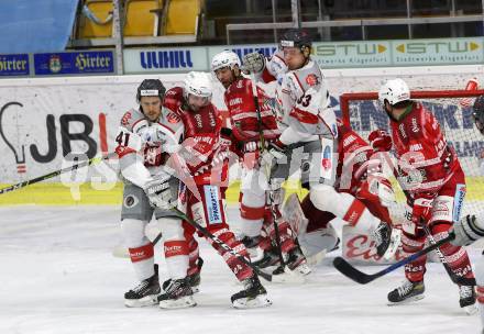 EBEL. Eishockey Bundesliga. KAC gegen	spusu Bratislava Capitals. Blaz Gregorc ,  Martin Schumnig,  Rok Ticar   (KAC), Fortier Maxime, Ahl Filip (Bratislava). Klagenfurt, am 13.12.2020.
Foto: Kuess
www.qspictures.net

---
pressefotos, pressefotografie, kuess, qs, qspictures, sport, bild, bilder, bilddatenbank