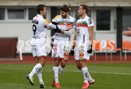 Fussball. Bundesliga. RZ Pellets WAC gegen FK Austria Wien. Torjubel Dejan Joveljic, Michael Novak, Mario Leitgeb (WAC). Wolfsberg, am 13.12.2020.
Foto: Kuess
www.qspictures.net

---
pressefotos, pressefotografie, kuess, qs, qspictures, sport, bild, bilder, bilddatenbank