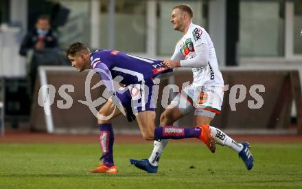 Fussball. Bundesliga. RZ Pellets WAC gegen FK Austria Wien.  Jonathan Scherzer, (WAC), Benedikt Pichler   (Wien). Wolfsberg, am 13.12.2020.
Foto: Kuess
www.qspictures.net

---
pressefotos, pressefotografie, kuess, qs, qspictures, sport, bild, bilder, bilddatenbank