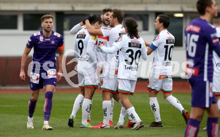Fussball. Bundesliga. RZ Pellets WAC gegen FK Austria Wien. Torjubel Dejan Joveljic, Michael Novak, Mario Leitgeb, Matthaeus Taferner, Michael Liendl (WAC). Wolfsberg, am 13.12.2020.
Foto: Kuess
www.qspictures.net

---
pressefotos, pressefotografie, kuess, qs, qspictures, sport, bild, bilder, bilddatenbank