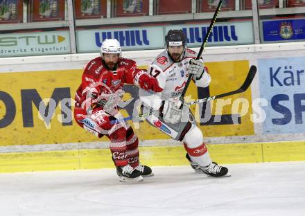 EBEL. Eishockey Bundesliga. KAC gegen	spusu Bratislava Capitals.  Thomas Koch  (KAC), Buc David (Bratislava). Klagenfurt, am 13.12.2020.
Foto: Kuess
www.qspictures.net

---
pressefotos, pressefotografie, kuess, qs, qspictures, sport, bild, bilder, bilddatenbank