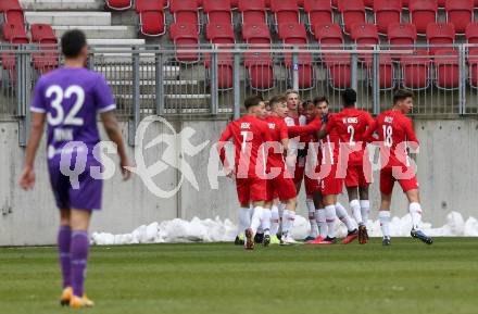 Fussball 2. Liga. SK Austria Klagenfurt gegen  FC Liefering. Torjubel  (Liefering). Klagenfurt, am 13.12.2020.
Foto: Kuess
www.qspictures.net
---
pressefotos, pressefotografie, kuess, qs, qspictures, sport, bild, bilder, bilddatenbank