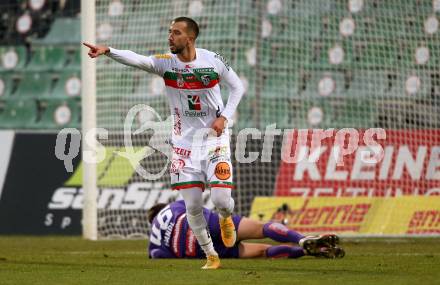 Fussball. Bundesliga. RZ Pellets WAC gegen FK Austria Wien. Torjubel Eliel Peretz (WAC). Wolfsberg, am 13.12.2020.
Foto: Kuess
www.qspictures.net

---
pressefotos, pressefotografie, kuess, qs, qspictures, sport, bild, bilder, bilddatenbank