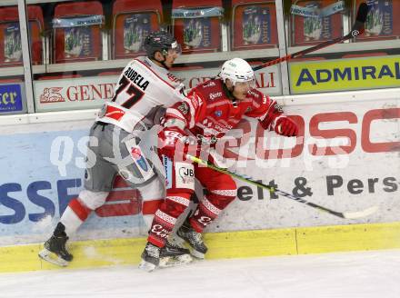 EBEL. Eishockey Bundesliga. KAC gegen	spusu Bratislava Capitals.  Manuel Geier  (KAC),  Bubela Milos (Bratislava). Klagenfurt, am 13.12.2020.
Foto: Kuess
www.qspictures.net

---
pressefotos, pressefotografie, kuess, qs, qspictures, sport, bild, bilder, bilddatenbank