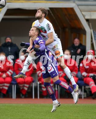 Fussball. Bundesliga. RZ Pellets WAC gegen FK Austria Wien. Dominik Baumgartner,  (WAC), Christoph Monschein (Wien). Wolfsberg, am 13.12.2020.
Foto: Kuess
www.qspictures.net

---
pressefotos, pressefotografie, kuess, qs, qspictures, sport, bild, bilder, bilddatenbank