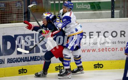 EBEL. Eishockey Bundesliga. VSV gegen EC Red Bull Salzburg. Sahir Gill,   (VSV), David Rattenberger (Salzburg). Villach, am 18.12.2020.
Foto: Kuess
www.qspictures.net
---
pressefotos, pressefotografie, kuess, qs, qspictures, sport, bild, bilder, bilddatenbank