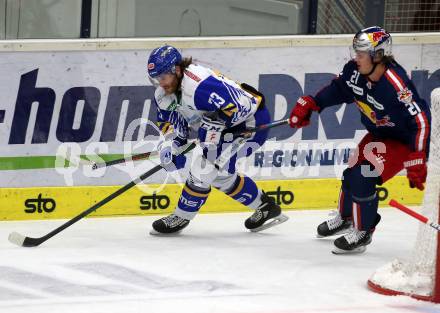 EBEL. Eishockey Bundesliga. VSV gegen EC Red Bull Salzburg.  Martin Ulmer,  (VSV),  Yannic Pilloni (Salzburg). Villach, am 18.12.2020.
Foto: Kuess
www.qspictures.net
---
pressefotos, pressefotografie, kuess, qs, qspictures, sport, bild, bilder, bilddatenbank