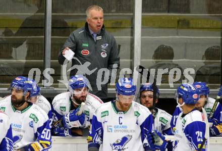 EBEL. Eishockey Bundesliga. VSV gegen EC Red Bull Salzburg.  Trainer Rob Daum (VSV). Villach, am 18.12.2020.
Foto: Kuess
www.qspictures.net
---
pressefotos, pressefotografie, kuess, qs, qspictures, sport, bild, bilder, bilddatenbank