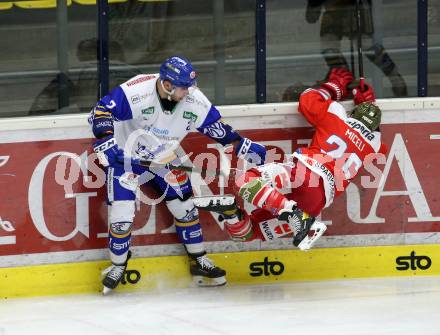 EBEL. Eishockey Bundesliga. VSV gegen HCB Suedtirol Alperia. Zauner Sebastian  (VSV), Miceli Angelo (Bozen). Villach, am 22.12.2020.
Foto: Kuess
www.qspictures.net
---
pressefotos, pressefotografie, kuess, qs, qspictures, sport, bild, bilder, bilddatenbank