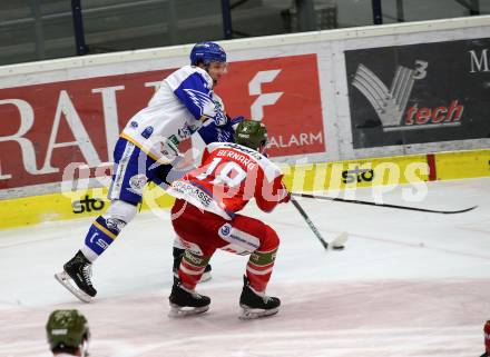 EBEL. Eishockey Bundesliga. VSV gegen HCB Suedtirol Alperia.  Caron Jordan (VSV),  Bernard Anton (Bozen). Villach, am 22.12.2020.
Foto: Kuess
www.qspictures.net
---
pressefotos, pressefotografie, kuess, qs, qspictures, sport, bild, bilder, bilddatenbank