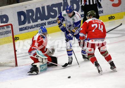 EBEL. Eishockey Bundesliga. VSV gegen HCB Suedtirol Alperia.    Caron Jordan (VSV), Bernard Andreas, Di Perna Dennis (Bozen). Villach, am 22.12.2020.
Foto: Kuess
www.qspictures.net
---
pressefotos, pressefotografie, kuess, qs, qspictures, sport, bild, bilder, bilddatenbank