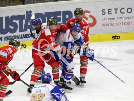EBEL. Eishockey Bundesliga. VSV gegen HCB Suedtirol Alperia. Caron Jordan  (VSV), Robertson Dennis, Plastino Nicholas (Bozen). Villach, am 22.12.2020.
Foto: Kuess
www.qspictures.net
---
pressefotos, pressefotografie, kuess, qs, qspictures, sport, bild, bilder, bilddatenbank