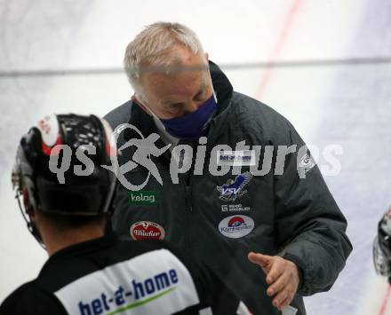 EBEL. Eishockey Bundesliga. VSV gegen HCB Suedtirol Alperia. Trainer Rob Daum  (VSV) Villach, am 22.12.2020.
Foto: Kuess
www.qspictures.net
---
pressefotos, pressefotografie, kuess, qs, qspictures, sport, bild, bilder, bilddatenbank