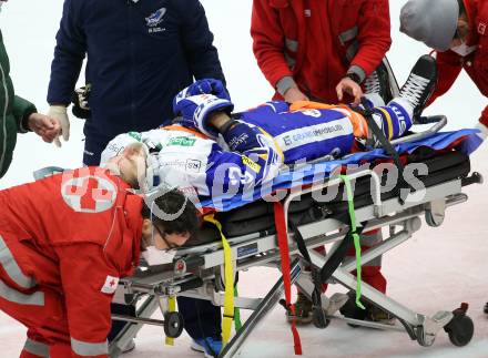 EBEL. Eishockey Bundesliga. VSV gegen HCB Suedtirol Alperia.  Bjorkstrand Patrick verletzt (VSV). Villach, am 22.12.2020.
Foto: Kuess
www.qspictures.net
---
pressefotos, pressefotografie, kuess, qs, qspictures, sport, bild, bilder, bilddatenbank