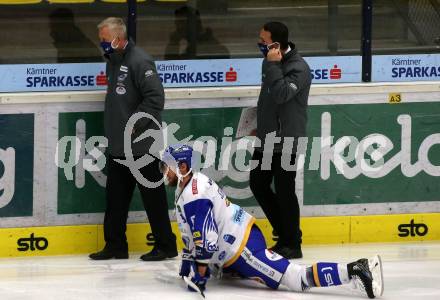 EBEL. Eishockey Bundesliga. VSV gegen KAC.  Trainer Rob Daum, Co-Trainer Marco Pewal, Kevin Schmidt (VSV). Villach, am 28.12.2020.
Foto: Kuess
www.qspictures.net
---
pressefotos, pressefotografie, kuess, qs, qspictures, sport, bild, bilder, bilddatenbank