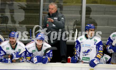 EBEL. Eishockey Bundesliga. VSV gegen KAC. Trainer Rob Daum  (VSV). Villach, am 28.12.2020.
Foto: Kuess
www.qspictures.net
---
pressefotos, pressefotografie, kuess, qs, qspictures, sport, bild, bilder, bilddatenbank