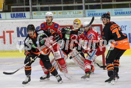 EBEL. Eishockey Bundesliga. KAC gegen	spusu Moser Medical Graz99ers.  Fraser Matthew, Ticar Rok (KAC), Dodero Charles, Nussbacher Felix, Altmann Mario (Graz). Klagenfurt, am 30.12.2020.
Foto: Kuess
www.qspictures.net

---
pressefotos, pressefotografie, kuess, qs, qspictures, sport, bild, bilder, bilddatenbank