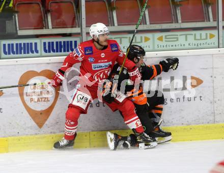 EBEL. Eishockey Bundesliga. KAC gegen	spusu Moser Medical Graz99ers.  Geier Manuel (KAC), Broda Joel (Graz). Klagenfurt, am 30.12.2020.
Foto: Kuess
www.qspictures.net

---
pressefotos, pressefotografie, kuess, qs, qspictures, sport, bild, bilder, bilddatenbank