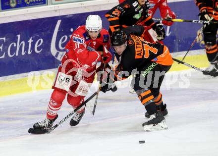 EBEL. Eishockey Bundesliga. KAC gegen	spusu Moser Medical Graz99ers.  Haudum Lukas (KAC), Altmann Mario (Graz). Klagenfurt, am 30.12.2020.
Foto: Kuess
www.qspictures.net

---
pressefotos, pressefotografie, kuess, qs, qspictures, sport, bild, bilder, bilddatenbank
