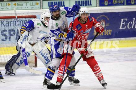 EBEL. Eishockey Bundesliga. KAC gegen	VSV. Dennis Sticha,  (KAC), Frederik Allard (VSV). Klagenfurt, am 3.1.2021.
Foto: Kuess
www.qspictures.net

---
pressefotos, pressefotografie, kuess, qs, qspictures, sport, bild, bilder, bilddatenbank
