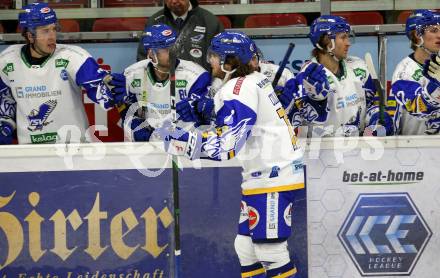 EBEL. Eishockey Bundesliga. KAC gegen	VSV. Torjubel Chris Collins (VSV). Klagenfurt, am 3.1.2021.
Foto: Kuess
www.qspictures.net

---
pressefotos, pressefotografie, kuess, qs, qspictures, sport, bild, bilder, bilddatenbank