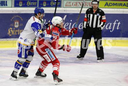 EBEL. Eishockey Bundesliga. KAC gegen	VSV. Matthew Fraser,  (KAC),  Sebastian Zauner (VSV). Klagenfurt, am 3.1.2021.
Foto: Kuess
www.qspictures.net

---
pressefotos, pressefotografie, kuess, qs, qspictures, sport, bild, bilder, bilddatenbank