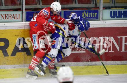 EBEL. Eishockey Bundesliga. KAC gegen	VSV. Michael Kernberger,  (KAC),  Benedikt Elias Wohlfahrt (VSV). Klagenfurt, am 3.1.2021.
Foto: Kuess
www.qspictures.net

---
pressefotos, pressefotografie, kuess, qs, qspictures, sport, bild, bilder, bilddatenbank