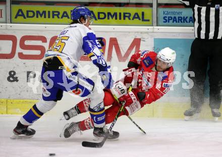 EBEL. Eishockey Bundesliga. KAC gegen	VSV. Stefan Geier, (KAC), Raphael Wolf  (VSV). Klagenfurt, am 3.1.2021.
Foto: Kuess
www.qspictures.net

---
pressefotos, pressefotografie, kuess, qs, qspictures, sport, bild, bilder, bilddatenbank