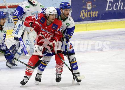 EBEL. Eishockey Bundesliga. KAC gegen	VSV. Manuel Ganahl,  (KAC),  Sebastian Zauner (VSV). Klagenfurt, am 3.1.2021.
Foto: Kuess
www.qspictures.net

---
pressefotos, pressefotografie, kuess, qs, qspictures, sport, bild, bilder, bilddatenbank