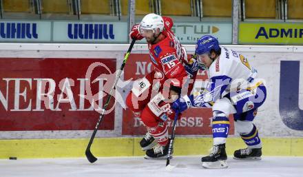 EBEL. Eishockey Bundesliga. KAC gegen	VSV. Blaz Gregorc, (KAC), Jordan Caron  (VSV). Klagenfurt, am 3.1.2021.
Foto: Kuess
www.qspictures.net

---
pressefotos, pressefotografie, kuess, qs, qspictures, sport, bild, bilder, bilddatenbank