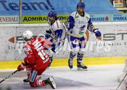 EBEL. Eishockey Bundesliga. KAC gegen	VSV. Torjubel Chris Collins, Julian Kornelli (VSV). Klagenfurt, am 3.1.2021.
Foto: Kuess
www.qspictures.net

---
pressefotos, pressefotografie, kuess, qs, qspictures, sport, bild, bilder, bilddatenbank