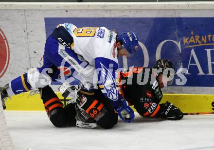 EBEL. Eishockey Bundesliga. VSV gegen Moser Medical Graz99ers. Stefan Bacher,  (VSV), Olof Anton Myllaeri  (Graz). Villach, am 5.1.2021.
Foto: Kuess
www.qspictures.net
---
pressefotos, pressefotografie, kuess, qs, qspictures, sport, bild, bilder, bilddatenbank