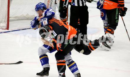 EBEL. Eishockey Bundesliga. VSV gegen Moser Medical Graz99ers.  Jordan Caron,  (VSV), Charles Dodero (Graz). Villach, am 5.1.2021.
Foto: Kuess
www.qspictures.net
---
pressefotos, pressefotografie, kuess, qs, qspictures, sport, bild, bilder, bilddatenbank