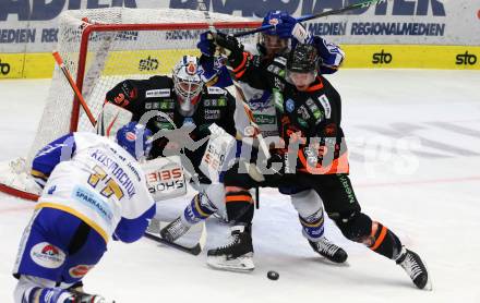 EBEL. Eishockey Bundesliga. VSV gegen Moser Medical Graz99ers. Scott Kosmachuk, Jordan Caron,   (VSV), Charles Dodero, Olivier Rodrigue (Graz). Villach, am 5.1.2021.
Foto: Kuess
www.qspictures.net
---
pressefotos, pressefotografie, kuess, qs, qspictures, sport, bild, bilder, bilddatenbank