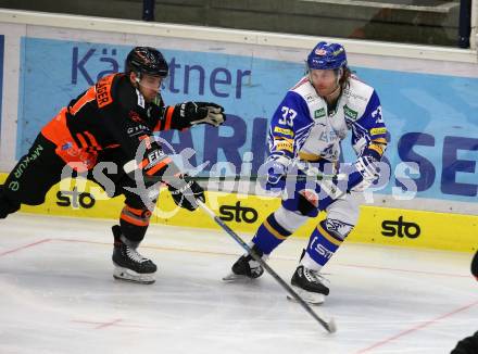 EBEL. Eishockey Bundesliga. VSV gegen Moser Medical Graz99ers.  Martin Ulmer,  (VSV), Erik Kirchschlaeger (Graz). Villach, am 5.1.2021.
Foto: Kuess
www.qspictures.net
---
pressefotos, pressefotografie, kuess, qs, qspictures, sport, bild, bilder, bilddatenbank