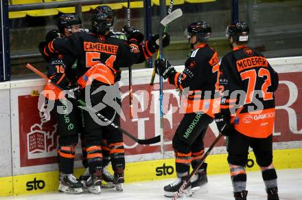 EBEL. Eishockey Bundesliga. VSV gegen Moser Medical Graz99ers. Torjubel Ken Ograjensek, Joel Broda, Anthony Cameranesi, Kevin Moderer  (Graz). Villach, am 5.1.2021.
Foto: Kuess
www.qspictures.net
---
pressefotos, pressefotografie, kuess, qs, qspictures, sport, bild, bilder, bilddatenbank