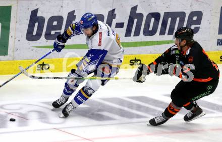 EBEL. Eishockey Bundesliga. VSV gegen Moser Medical Graz99ers.  Jordan Cameron,  (VSV), Philipp Lindner (Graz). Villach, am 5.1.2021.
Foto: Kuess
www.qspictures.net
---
pressefotos, pressefotografie, kuess, qs, qspictures, sport, bild, bilder, bilddatenbank