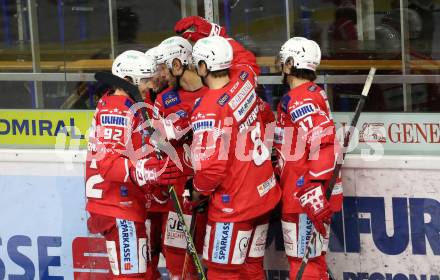 EBEL. Eishockey Bundesliga. KAC gegen	Bratislava Capitals. Torjubel Manuel Ganahl, Paul Postma, Rok Ticar, Nicholas Eric Petersen, Clemens Unterweger (KAC). Klagenfurt, am 10.1.2021.
Foto: Kuess
www.qspictures.net

---
pressefotos, pressefotografie, kuess, qs, qspictures, sport, bild, bilder, bilddatenbank