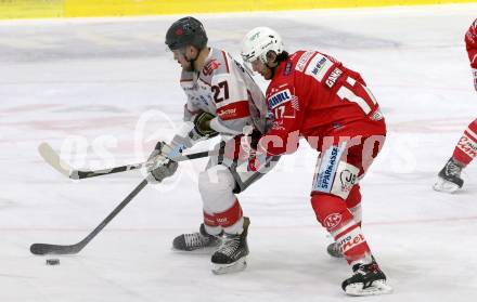 EBEL. Eishockey Bundesliga. KAC gegen	Bratislava Capitals. Manuel Ganahl,  (KAC), Maxim Cajkovic (Bratislava). Klagenfurt, am 10.1.2021.
Foto: Kuess
www.qspictures.net

---
pressefotos, pressefotografie, kuess, qs, qspictures, sport, bild, bilder, bilddatenbank