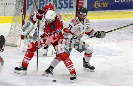 EBEL. Eishockey Bundesliga. KAC gegen	Bratislava Capitals.  Daniel Obersteiner, (KAC), Eduard Sedivy  (Bratislava). Klagenfurt, am 10.1.2021.
Foto: Kuess
www.qspictures.net

---
pressefotos, pressefotografie, kuess, qs, qspictures, sport, bild, bilder, bilddatenbank