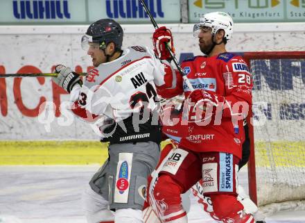 EBEL. Eishockey Bundesliga. KAC gegen	Bratislava Capitals. Martin Schumnig, (KAC), Filip Ahl  (Bratislava). Klagenfurt, am 10.1.2021.
Foto: Kuess
www.qspictures.net

---
pressefotos, pressefotografie, kuess, qs, qspictures, sport, bild, bilder, bilddatenbank