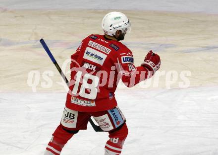 EBEL. Eishockey Bundesliga. KAC gegen	Bratislava Capitals.  Torjubel Thomas Koch (KAC). Klagenfurt, am 10.1.2021.
Foto: Kuess
www.qspictures.net

---
pressefotos, pressefotografie, kuess, qs, qspictures, sport, bild, bilder, bilddatenbank