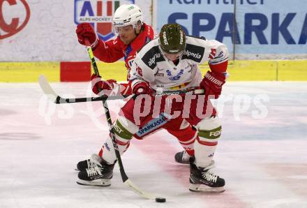 EBEL. Eishockey Bundesliga. KAC gegen	HCB Suedtirol Alperia. Manuel Geier, (KAC), Dustin Gazley  (Bozen). Klagenfurt, am 12.1.2021.
Foto: Kuess
www.qspictures.net

---
pressefotos, pressefotografie, kuess, qs, qspictures, sport, bild, bilder, bilddatenbank