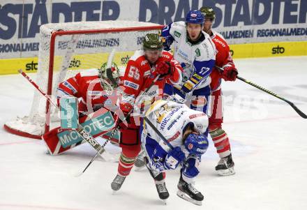EBEL. Eishockey Bundesliga. VSV gegen HCB Suedtirol Alperia. Scott Kosmachuk, Jordan Caron,  (VSV), Benjamin Youds, Leland Irving, Michael Halmo  (Bozen). Villach, am 15.1.2021.
Foto: Kuess
www.qspictures.net
---
pressefotos, pressefotografie, kuess, qs, qspictures, sport, bild, bilder, bilddatenbank