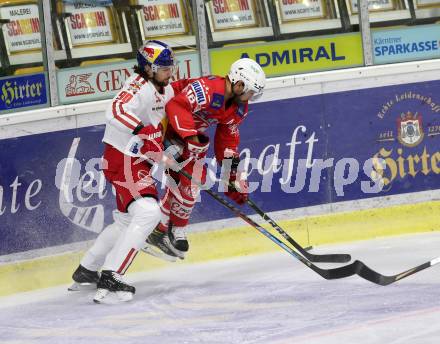 EBEL. Eishockey Bundesliga. KAC gegen	EC Red Bull Salzburg. Koch Thomas (KAC), Pallestrang Alexander (Salzburg). Klagenfurt, am 15.1.2021.
Foto: Kuess
www.qspictures.net

---
pressefotos, pressefotografie, kuess, qs, qspictures, sport, bild, bilder, bilddatenbank