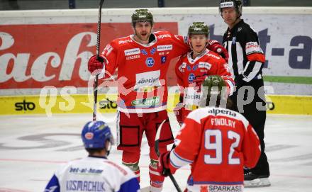 EBEL. Eishockey Bundesliga. VSV gegen HCB Suedtirol Alperia. Torjubel Daniel Frank, Dustin Gazley (Bozen). Villach, am 15.1.2021.
Foto: Kuess
www.qspictures.net
---
pressefotos, pressefotografie, kuess, qs, qspictures, sport, bild, bilder, bilddatenbank