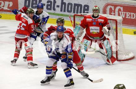 EBEL. Eishockey Bundesliga. VSV gegen HCB Suedtirol Alperia.  Jordan Caron, Scott Kosmachuk,   (VSV), Gleason Fournier, Land Irving, Benjamin Youds, (Bozen). Villach, am 15.1.2021.
Foto: Kuess
www.qspictures.net
---
pressefotos, pressefotografie, kuess, qs, qspictures, sport, bild, bilder, bilddatenbank