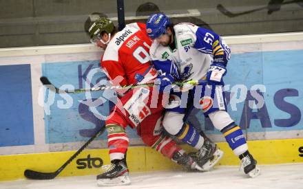 EBEL. Eishockey Bundesliga. VSV gegen HCB Suedtirol Alperia.  Matt Mangene,  (VSV), Michael Halmo (Bozen). Villach, am 15.1.2021.
Foto: Kuess
www.qspictures.net
---
pressefotos, pressefotografie, kuess, qs, qspictures, sport, bild, bilder, bilddatenbank