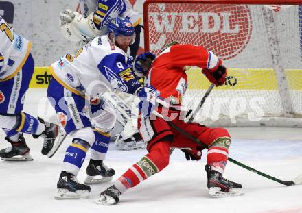 EBEL. Eishockey Bundesliga. VSV gegen HCB Suedtirol Alperia.  Kevin Schmidt,  (VSV), Daniel Frank (Bozen). Villach, am 15.1.2021.
Foto: Kuess
www.qspictures.net
---
pressefotos, pressefotografie, kuess, qs, qspictures, sport, bild, bilder, bilddatenbank