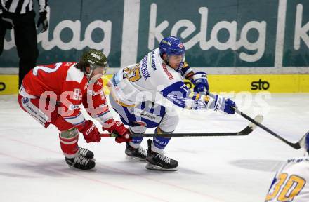 EBEL. Eishockey Bundesliga. VSV gegen HCB Suedtirol Alperia. Scott Kosmachuk,   (VSV), Brett Findlay (Bozen). Villach, am 15.1.2021.
Foto: Kuess
www.qspictures.net
---
pressefotos, pressefotografie, kuess, qs, qspictures, sport, bild, bilder, bilddatenbank